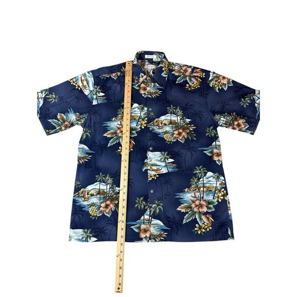 Pierre Cardin Men’s Floral Hawaiian Button Down Shirt, L - Picture 4 of 5